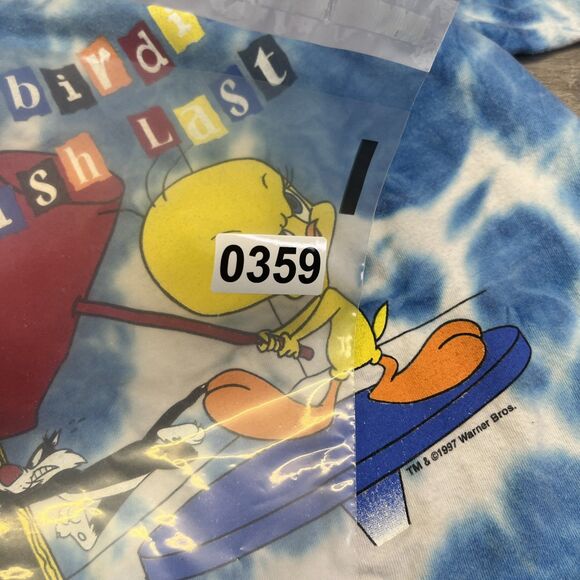 Looney Tunes Tweety Bird Nice Birdies Finish Last Shirt Kids 7/8 Vintage 90s - Picture 14 of 14